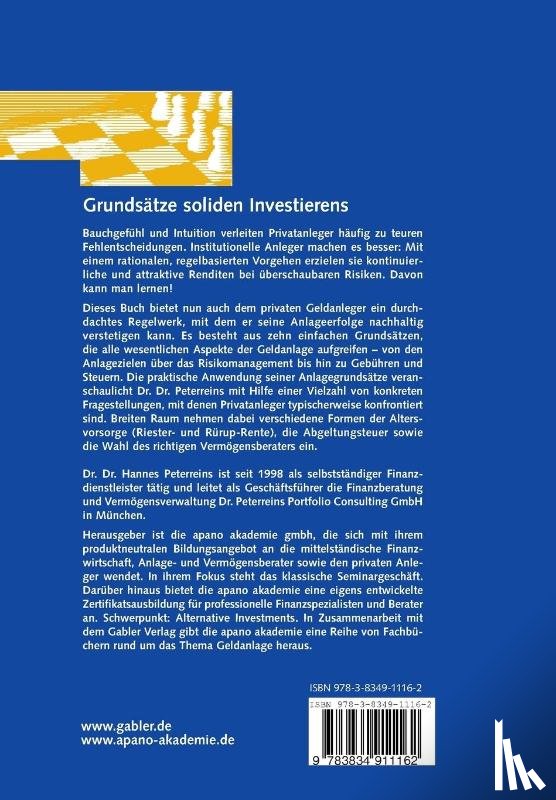 Hannes Peterreins, Apano Akademie Gmbh - Grundsatze Soliden Investierens