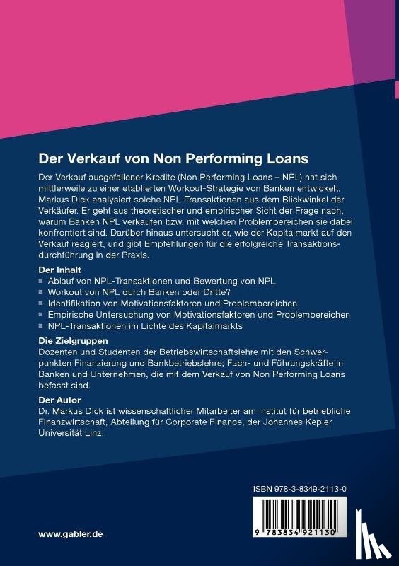 Dick, Markus - Der Verkauf Von Non Performing Loans