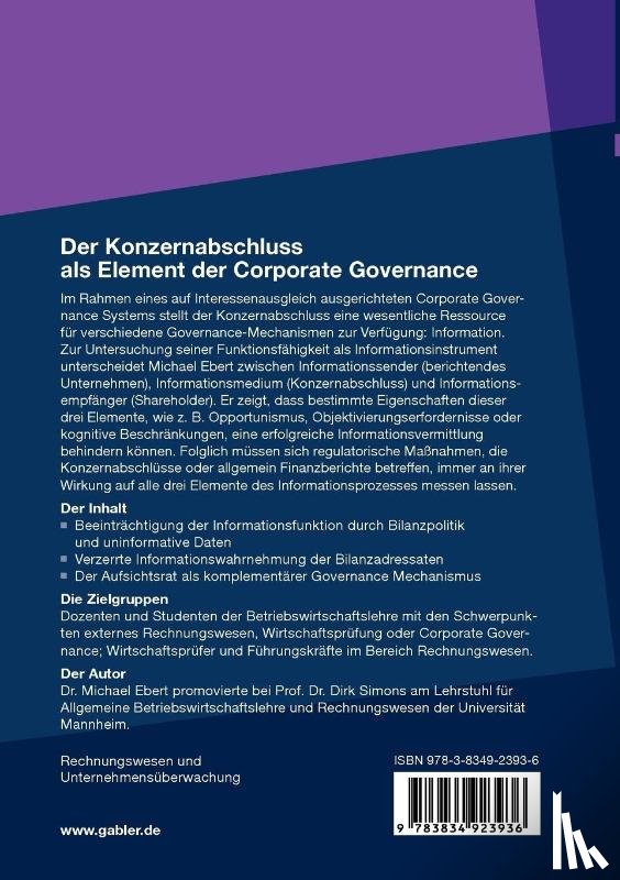 Michael Ebert - Der Konzernabschluss ALS Element Der Corporate Governance