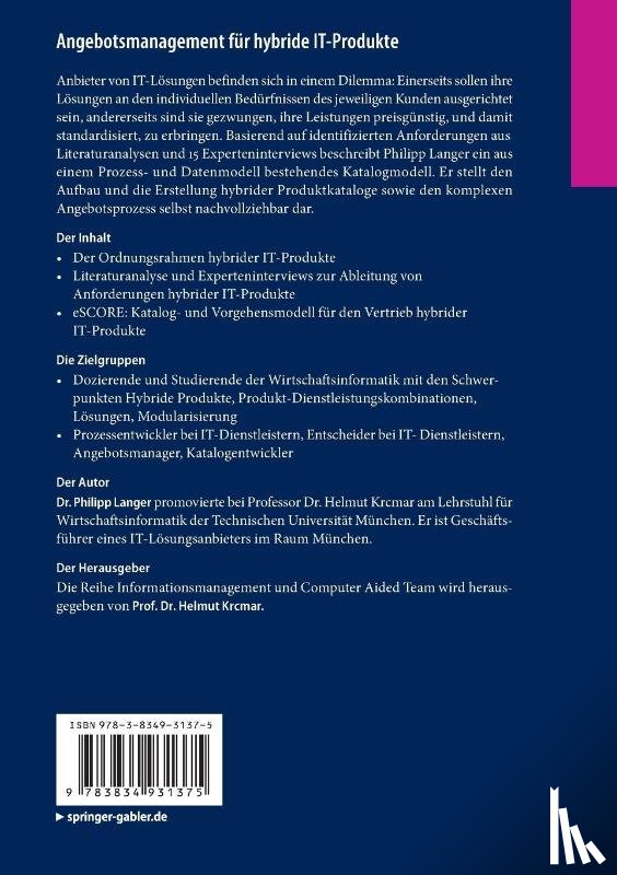 Langer, Philipp - Angebotsmanagement fur hybride IT-Produkte
