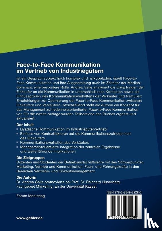 Geile, Andrea - Face-to-Face Kommunikation im Vertrieb von Industriegutern