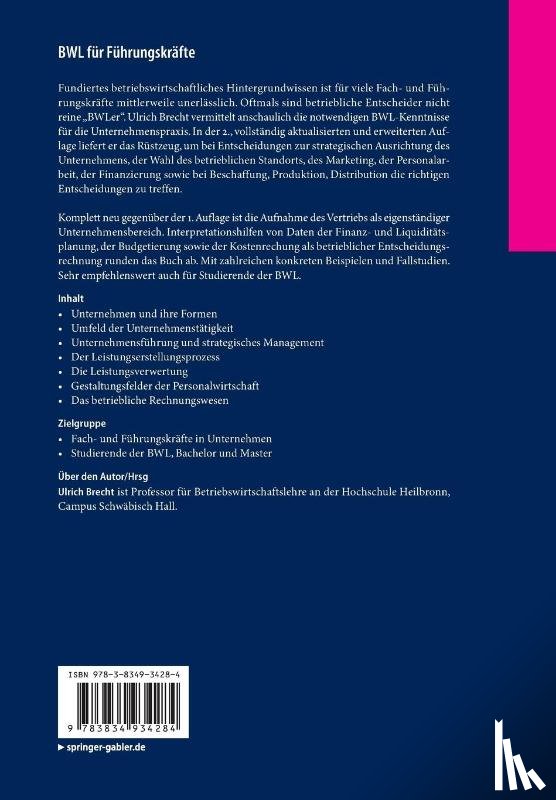 Brecht, Ulrich - BWL fur Fuhrungskrafte
