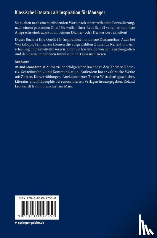 Leonhardt, Roland - Klassische Literatur als Inspiration fur Manager