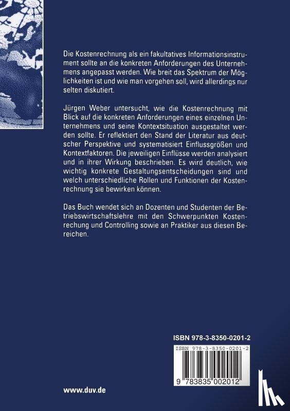 Jurgen Weber - Gestaltung Der Kostenrechnung