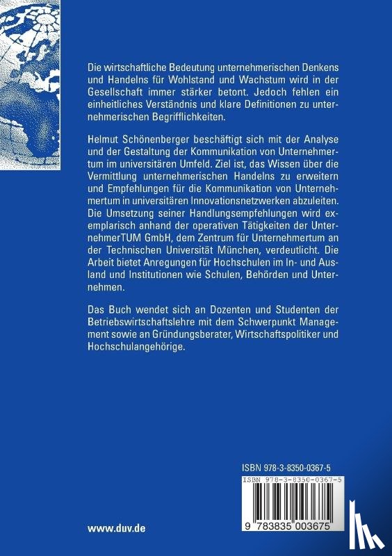Schoenenberger, Helmut - Kommunikation Von Unternehmertum