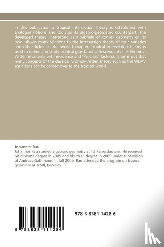 Rau, Johannes - Tropical Intersection Theory and Gravitational Descendants