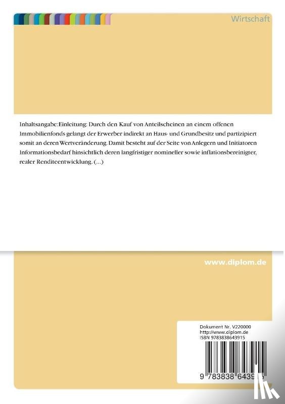 Nowak, Michael - Analyse der Wertentwicklung deutscher offener Immobilienfonds