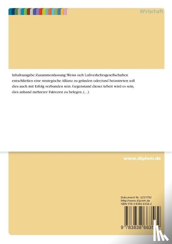 Poss, Tobias - Wirtschaftlichkeitsanalyse strategischer Allianzen des Luftverkehrs