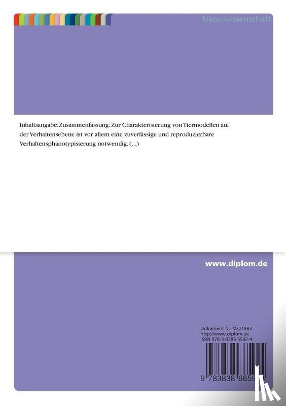 Binder, Elke - Untersuchungen zur Verhaltensphanotypisierung bei Mausen