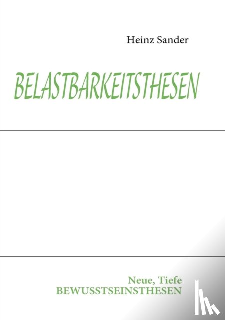 Sander, Heinz - Belastbarkeitsthesen