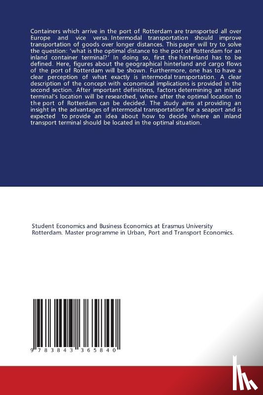 Van Der Houwen, Arnout - The port of Rotterdam and the use of intermodal transportation