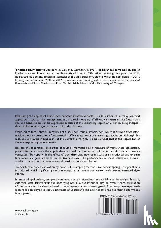 Blumentritt, Thomas - On Copula Density Estimation and Measures of Multivariate Association
