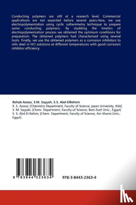 Azooz, Rehab, Sayyah, S M, Abd-Elrehem, S S - Conducting Polymers