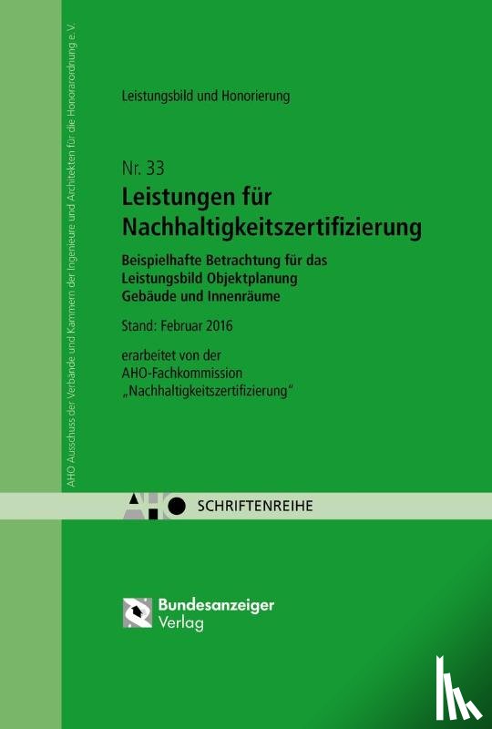  - Leistungen für Nachhaltigkeitszertifizierung - Leistungsbild und Honorierung