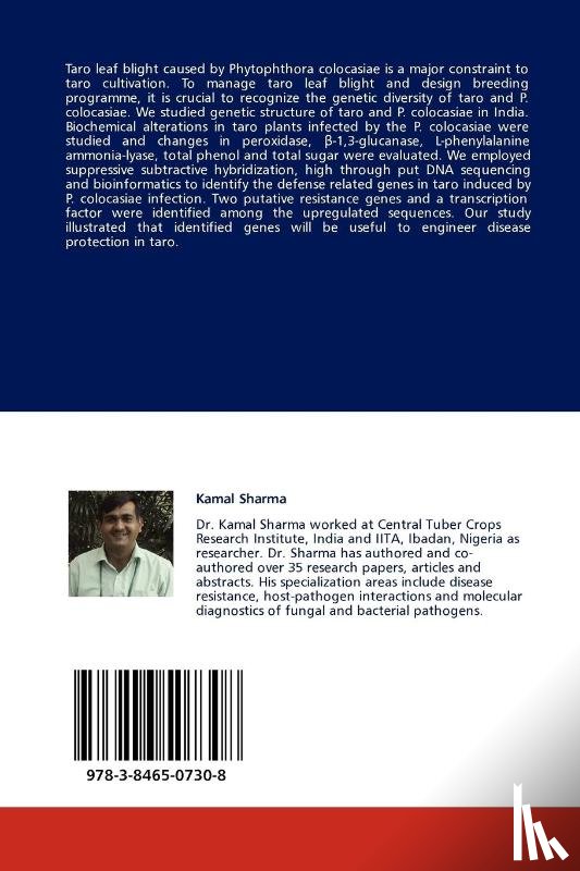 Sharma, Kamal, Misra, Raj Shekhar, Mishra, Ajay Kumar (University of Johannesburg - Molecular approaches to manage taro leaf blight