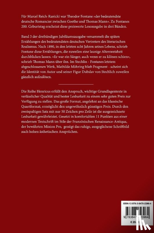 Fontane, Theodor - Spate Erzahlungen