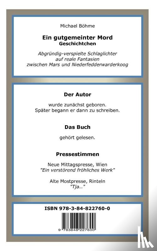 Boehme, Michael - Ein gutgemeinter Mord
