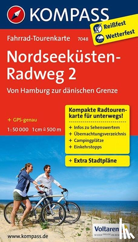  - Nordseeküstenradweg 2, Von Hamburg/Elbe zur dänischen Grenze 1 : 50 000