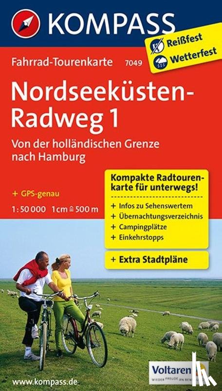  - Nordseeküstenradweg 1, Von der holländischen Grenze nach Hamburg/Elbe 1 : 50 000