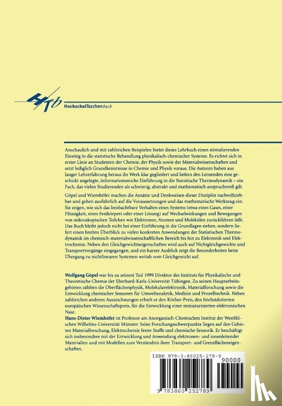 Wiemhöfer, Hans-Dieter, Göpel, Wolfgang - Statistische Thermodynamik