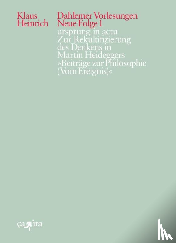Heinrich, Klaus - ursprung in actu