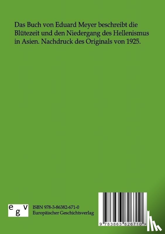 Meyer, Eduard - Blute und Niedergang des Hellenismus in Asien