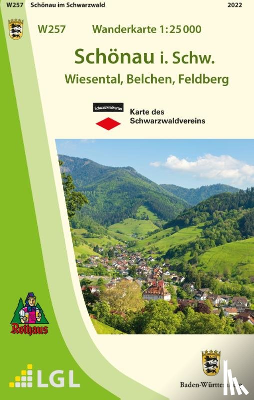  - W257 Wanderkarte 1:25 000 Schönau im Schwarzwald