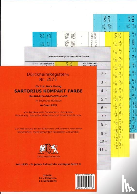  - DürckheimRegister® SARTORIUS KOMPAKT-Farbe (2020) Gesetze und §§