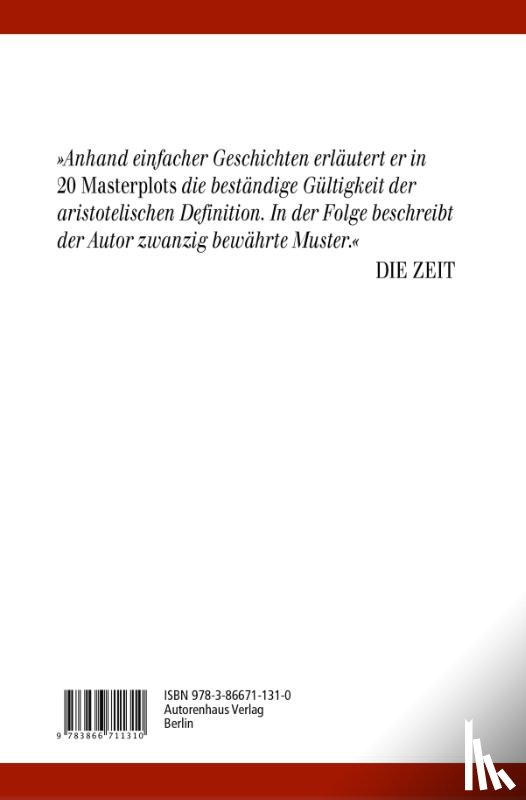 Tobias, Ronald B. - 20 Masterplots - Die Basis des Story-Building in Roman und Film