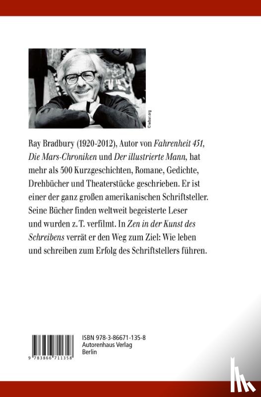 Bradbury, Ray - Zen in der Kunst des Schreibens - Kreativtechniken eines Schriftstellers von Weltrang