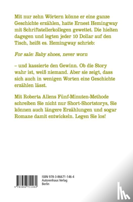 Allen, Roberta - Short-Shortstorys schreiben - Kürzestgeschichten schreiben