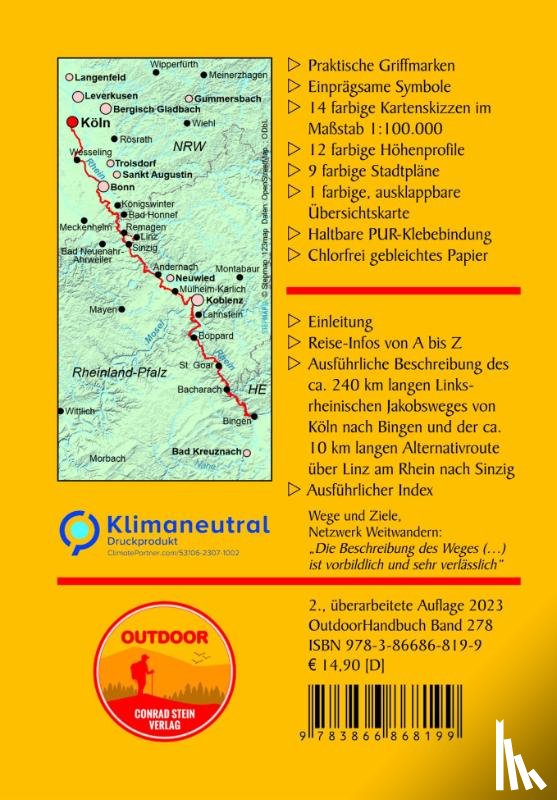 Scholz, Wolfgang, Blaeser, Franz, Kaiser, Michael, Ries, Hans - Linksrheinischer Jakobsweg von Köln nach Bingen