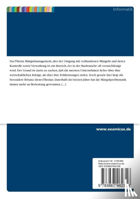 Dietrich, Sven - EDV-gestutztes Mangelmanagement als Beitrag zur Qualitatssicherung am Beispiel der Grossbaustelle City-Carre Magdeburg