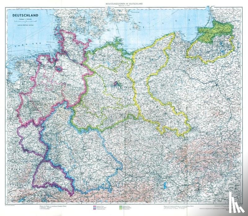 - Historische Karte: Deutschland mit Besatzungszonen - 1. September 1945 (plano)
