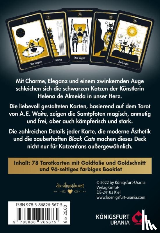 de Almeida, Helena - Golden Black Cat Tarot - Hochwertige Stülpdeckelschachtel mit Goldfolie