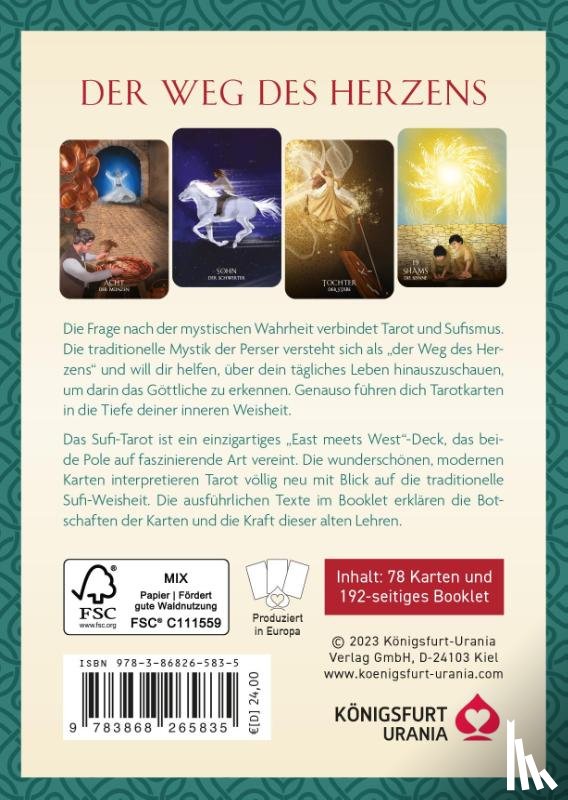 Husain, Ayeda - Sufi-Tarot - Der Weg des Herzens: 78 Tarotkarten mit Anleitung