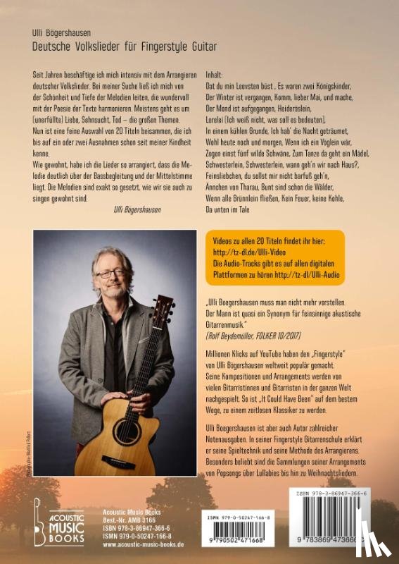 Boegershausen, Ulli - Deutsche Volkslieder für Fingerstyle Guitar