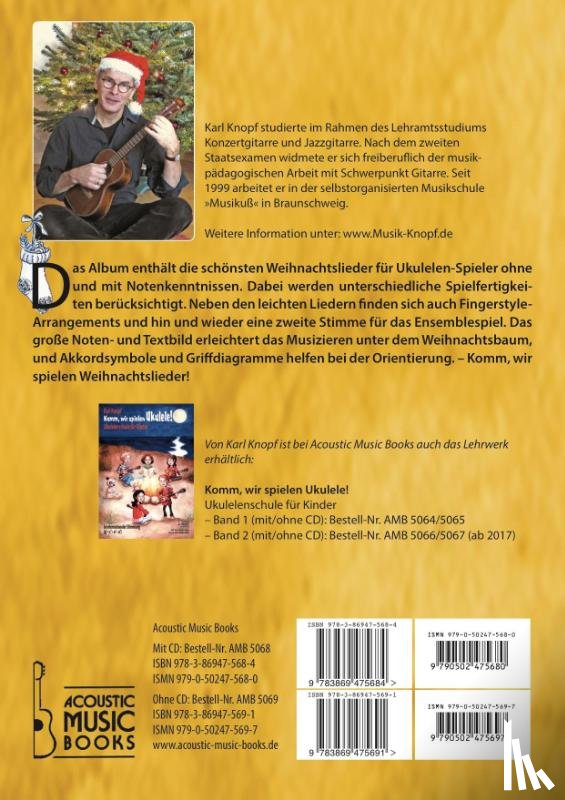 Knopf, Karl - Komm, wir spielen Ukulele! Das Weihnachtsalbum für Kinder und Erwachsene.