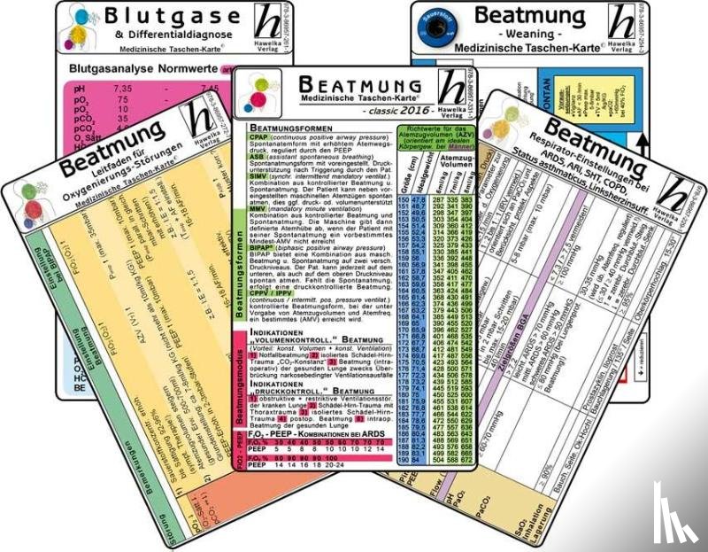  - Beatmungs-Karten-Set - classic 2016 (5er-Set) - Medizinische Taschen-Karte
