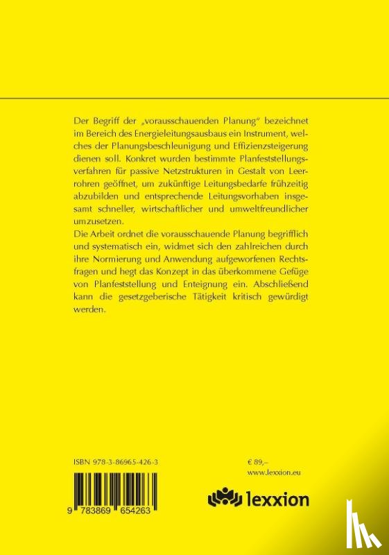 Vetter, Lennart - Die vorausschauende Planung