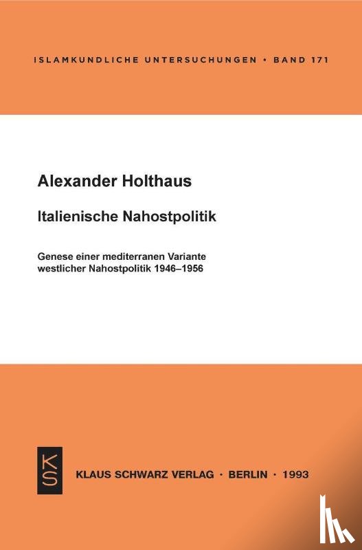 Holthaus, Alexander - Italienische Nahostpolitik