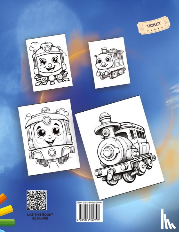 Tobba - Train Coloring Book for Boys
