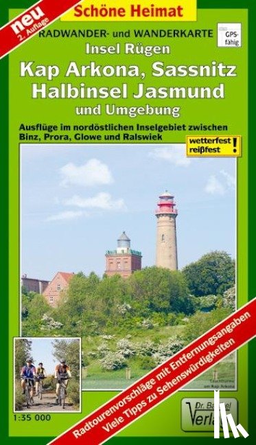  - Rügen, Kap Arkona, Sassnitz, Halbinsel Jasmund und Umgebung Radwander- und Wanderkarte 1 : 35 000