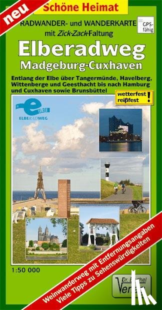  - Radwander- und Wanderkarte mit Zick-Zack-Faltung Elberadweg, Magdeburg-Cuxhaven