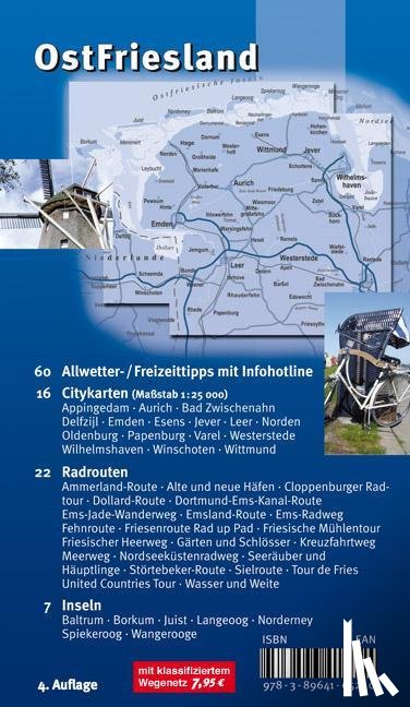  - Ostfriesland >regio< (ganze Region ostfriesische Halbinsel), KVplan, Radkarte/Freizeitkarte, 1:100.000 / 1:25.000