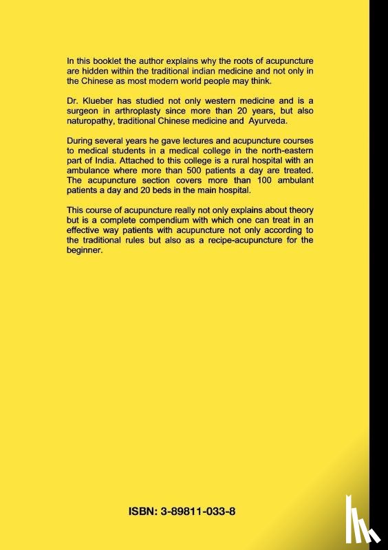 Kluber, Dietrich - Acupuncture and Indian Roots