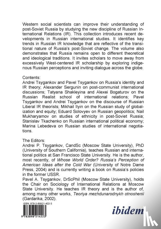  - New Directions in Russian International Studies.