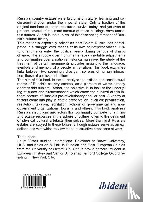 Victoir, Laura A. - The Russian Country Estate Today. A Case Study of Cultural Politics in Post-Soviet Russia