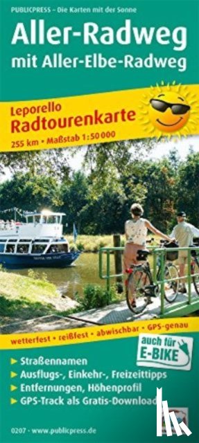  - Aller cycle path, cycle tour map 1:50,000