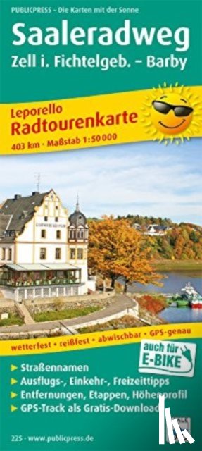  - Saale bike path, bike tour map 1:50,000